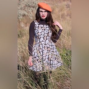 Stylish Black and White Patterned Dress